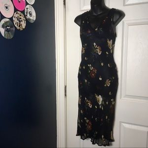Sheer floral slip dress